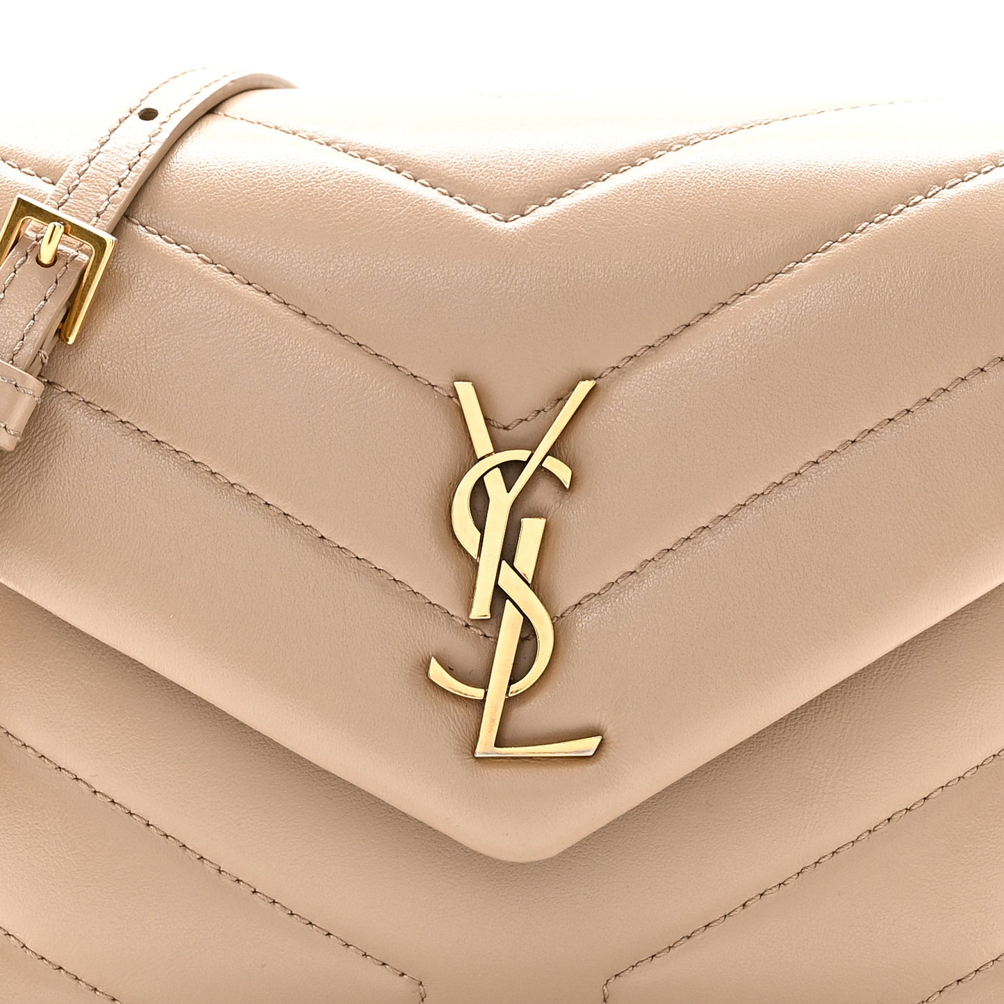 Calfskin Y Quilted Monogram Toy Loulou Crossbody Bag Dark Beige
