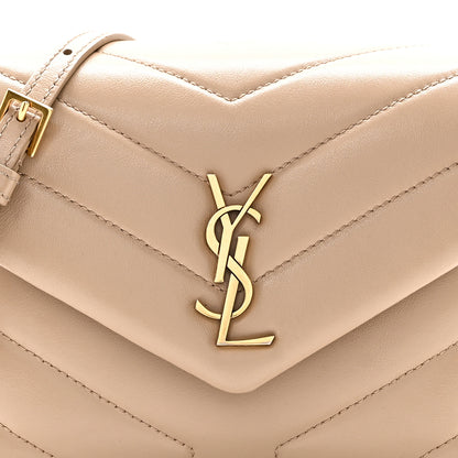 Saint Laurent Calfskin Y Quilted Monogram Toy Loulou Crossbody Bag Dark Beige 8 of 11