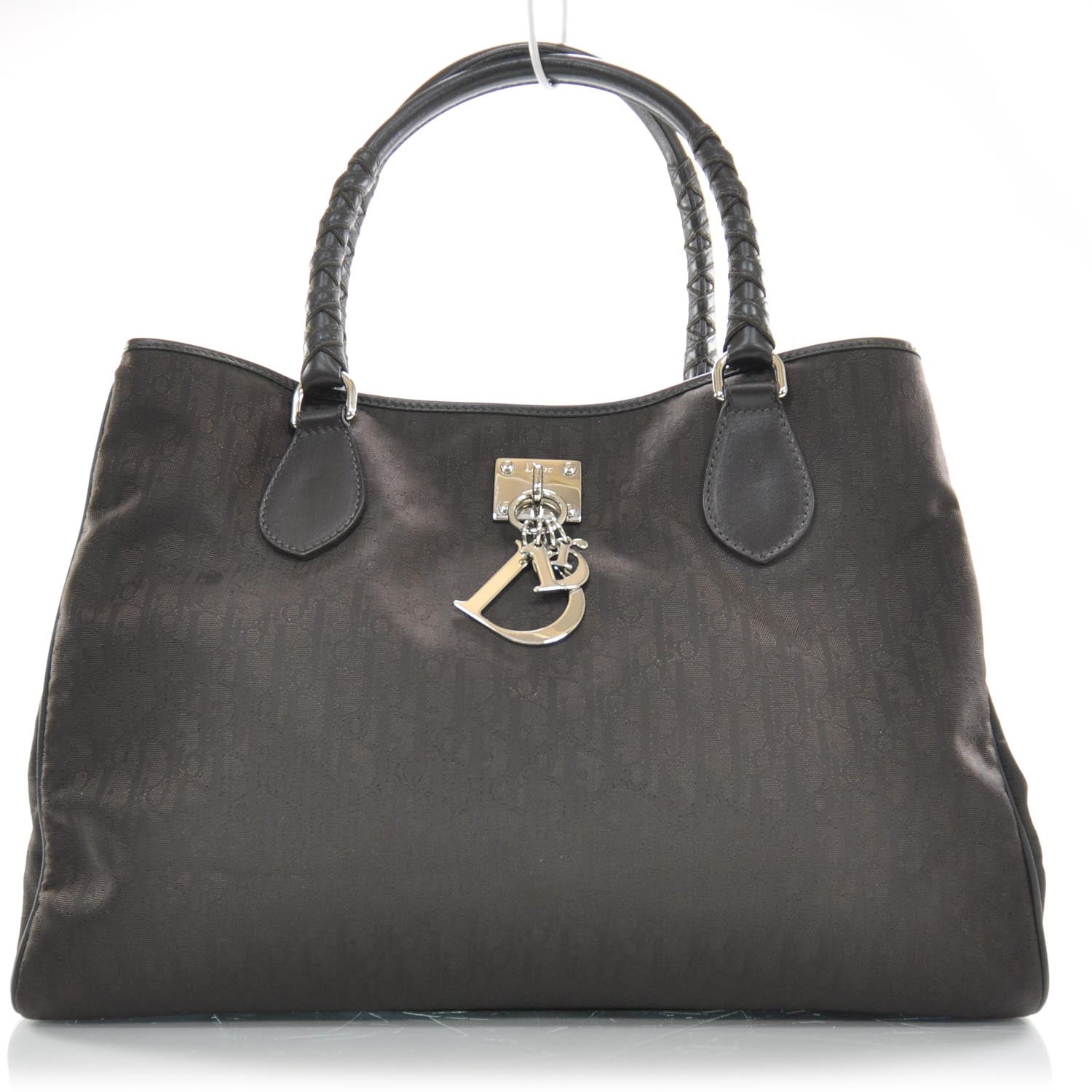 Christian Dior Nylon Monogram Lovely Medium Tote Brown 1 of 8