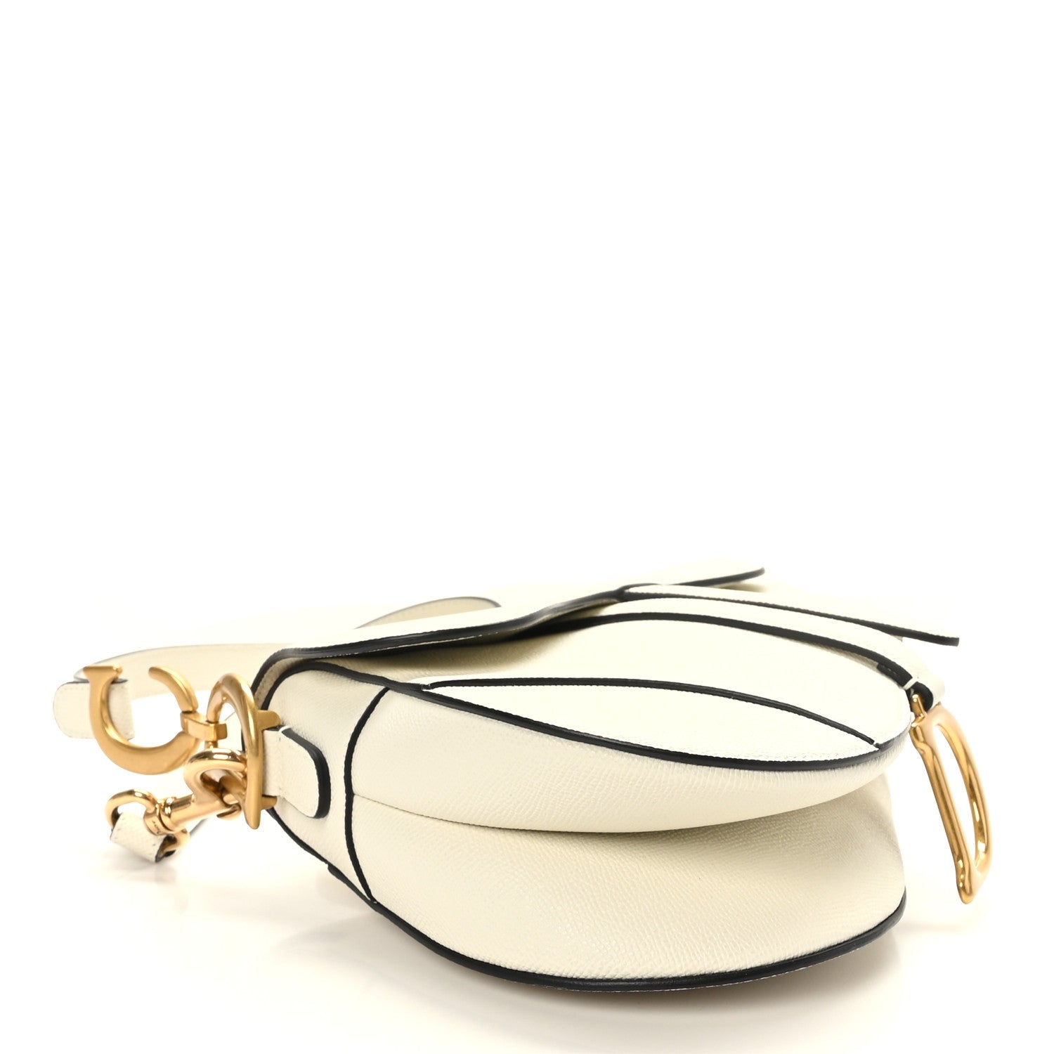 Christian Dior Grained Calfskin Saddle Bag With Strap Latte 4 of 9