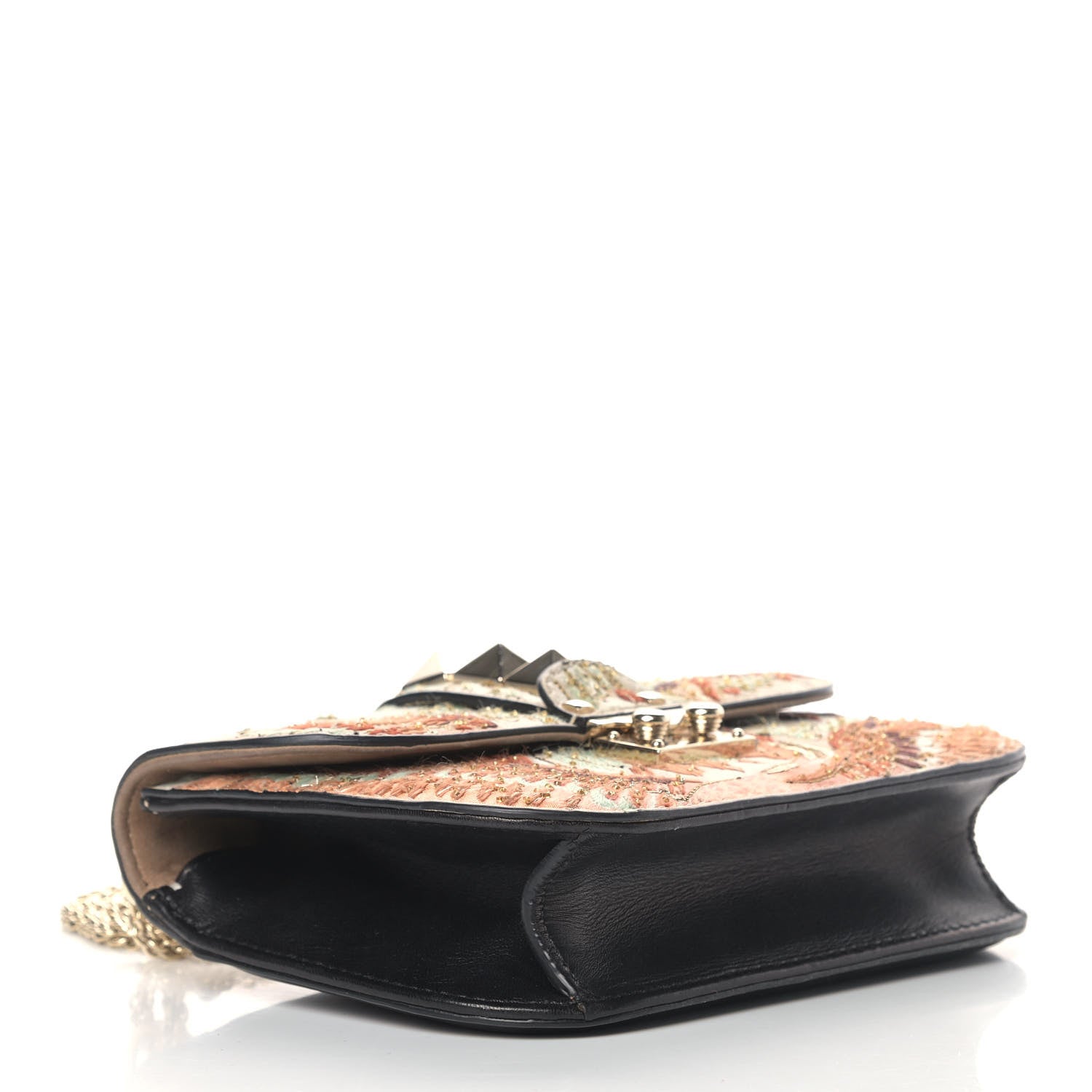 Valentino Garavani Vitello Japanese Bird Embroidered Small Glam Lock Rockstud Flap Multicolor 3 of 6