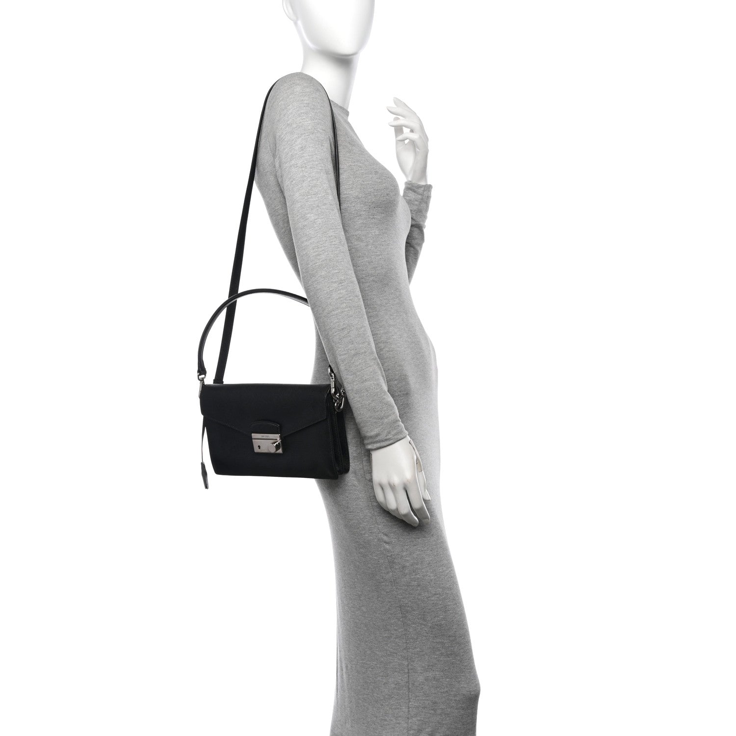 Prada Saffiano Lux Sound Crossbody Bag Black 2 of 11