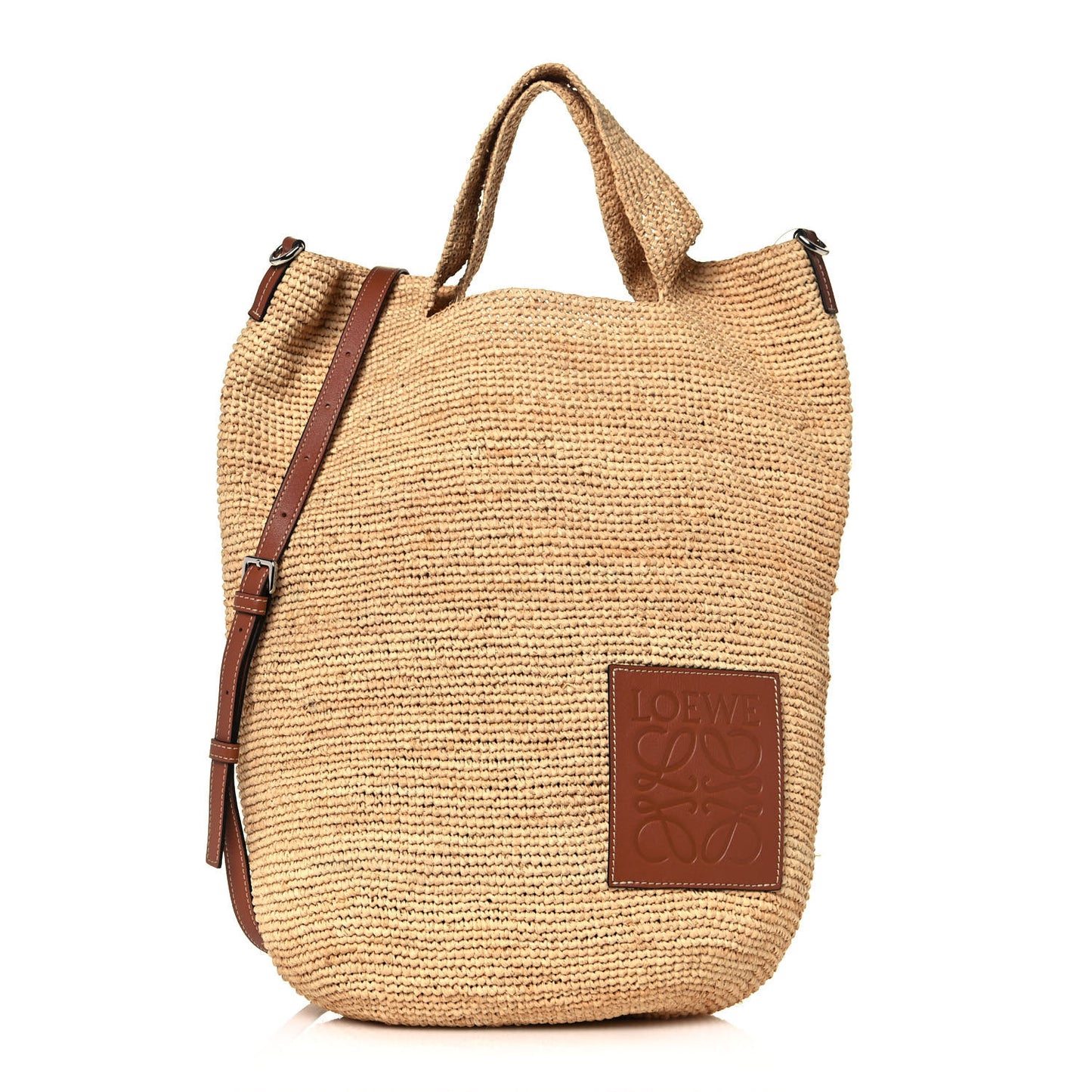 Raffia Paula's Ibiza Slit Tote Bag Natural Tan