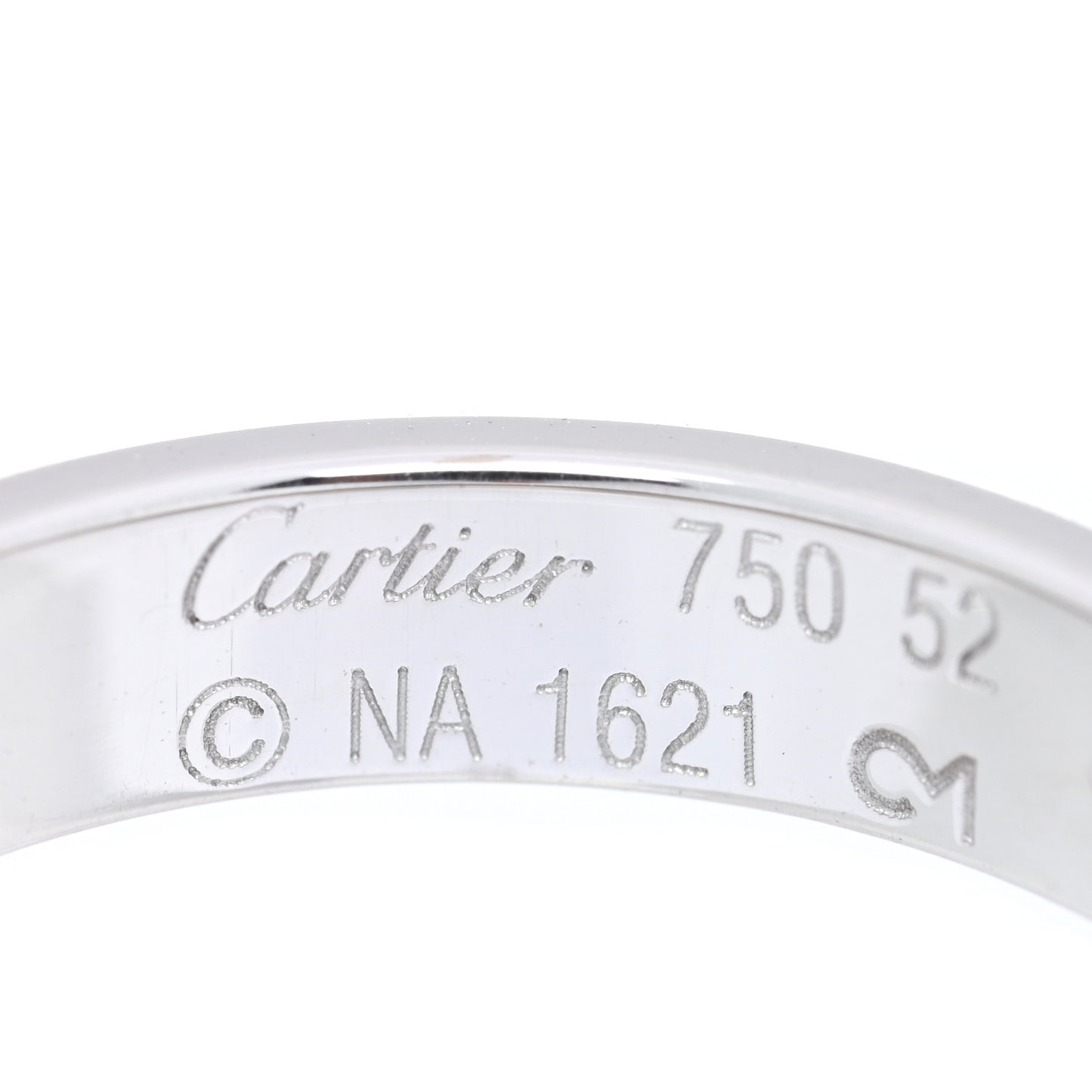 18K White Gold Diamond 4mm LOVE Wedding Band Ring 52 6
