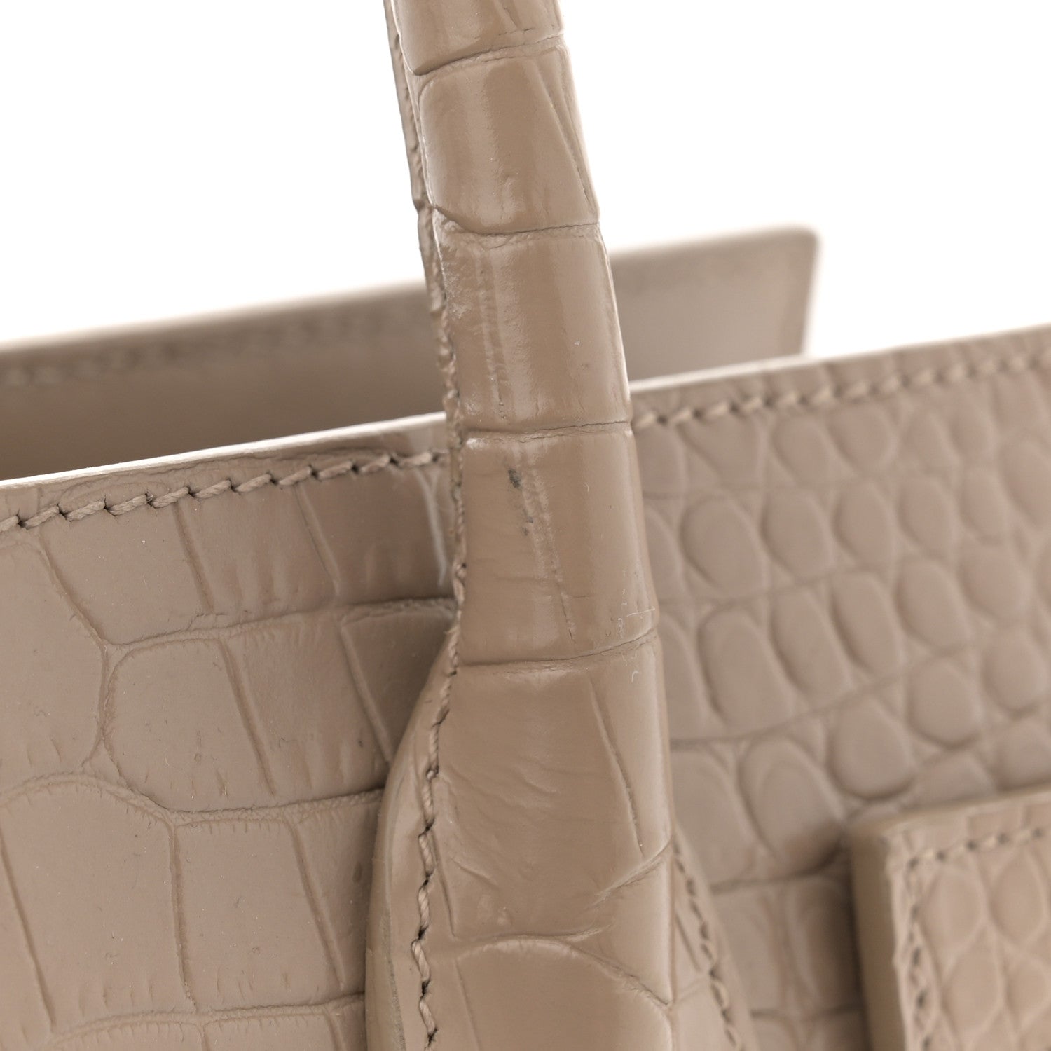 Saint Laurent Calfskin Crocodile Embossed Baby Sac De Jour Brown 13 of 13