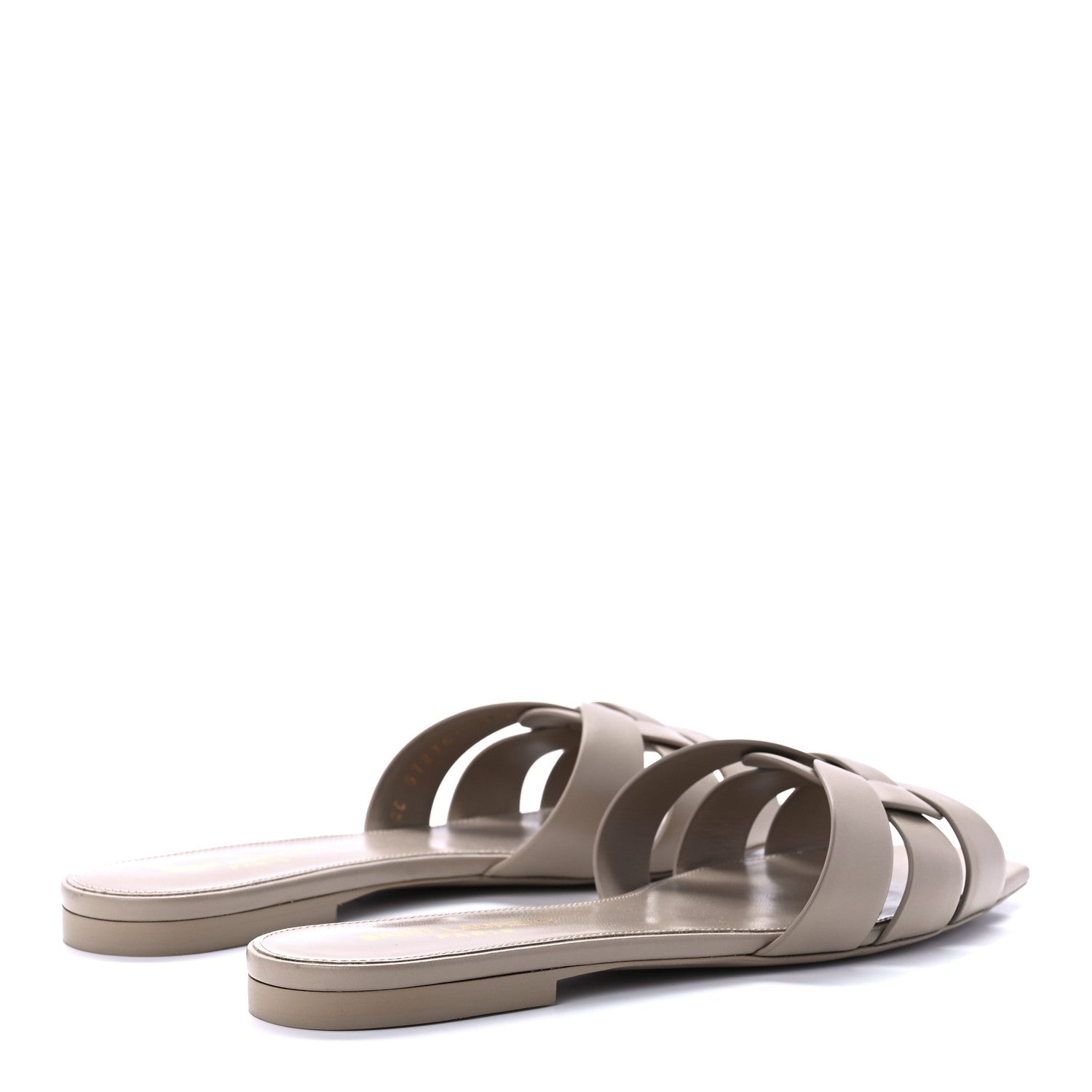 Saint Laurent Calfskin Tribute 05 Slide Sandals 37.5 Dark Beige 4 of 8