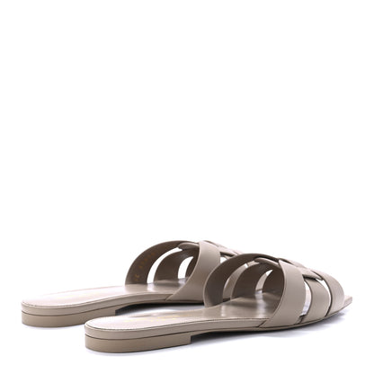 Saint Laurent Calfskin Tribute 05 Slide Sandals 37.5 Dark Beige 4 of 8
