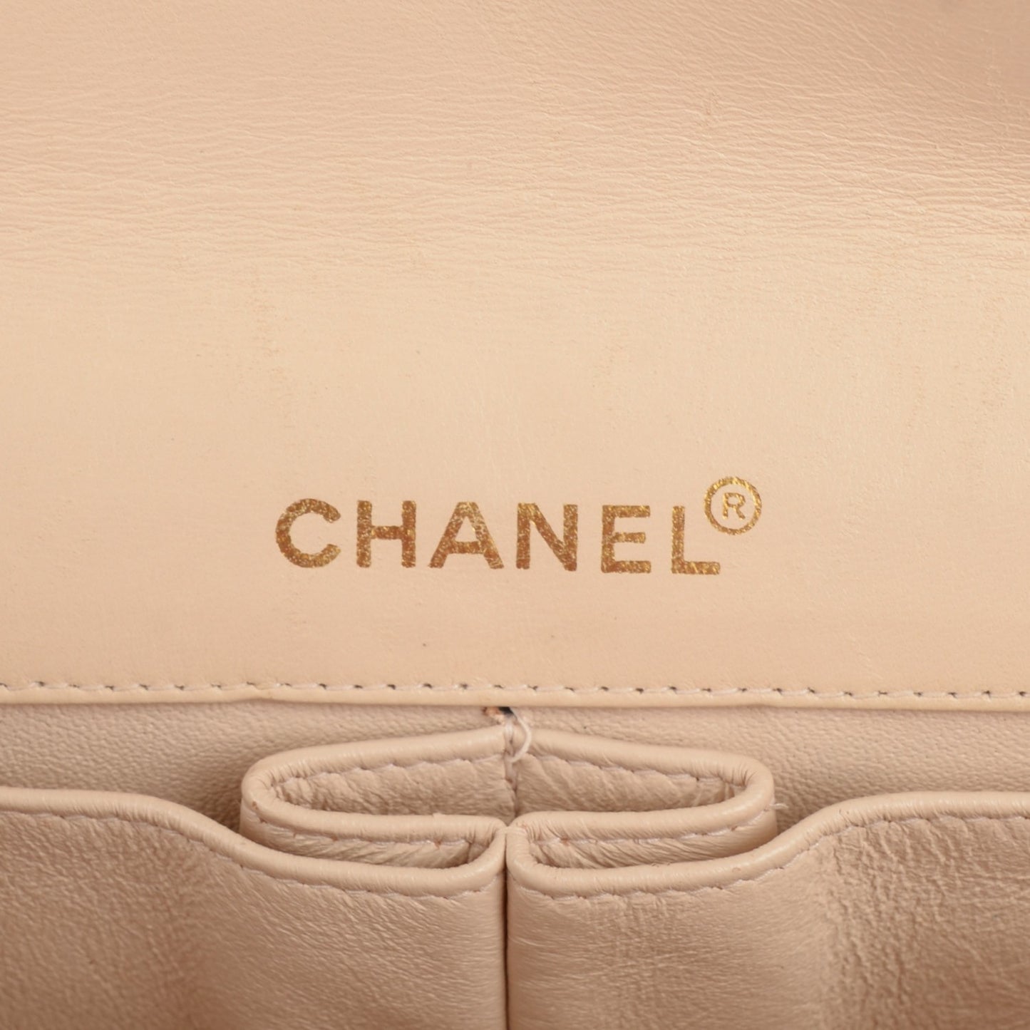 Lambskin East West Chocolate Bar Flap Beige