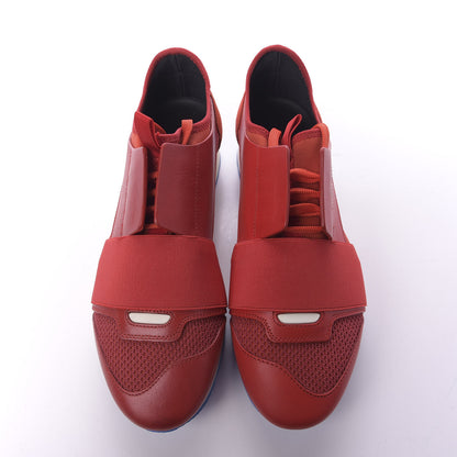 Balenciaga Mesh Calfskin Neoprene Suede Womens Race Runner Sneakers 39 Rouge 5 of 10