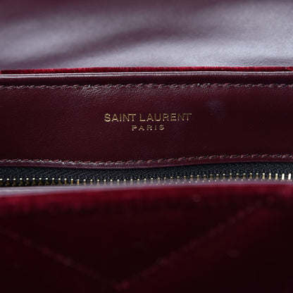 Saint Laurent Velvet Y Quilted Monogram Toy Loulou Crossbody Bag French Burgundy 5 of 8