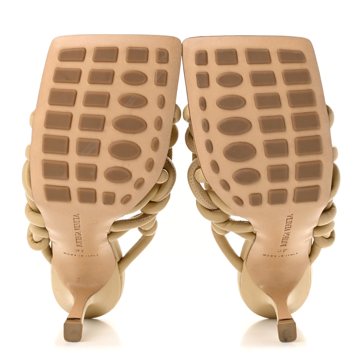 Bottega Veneta Nappa Weave Stretch Mule Sandals 37 Cane Sugar 6 of 8