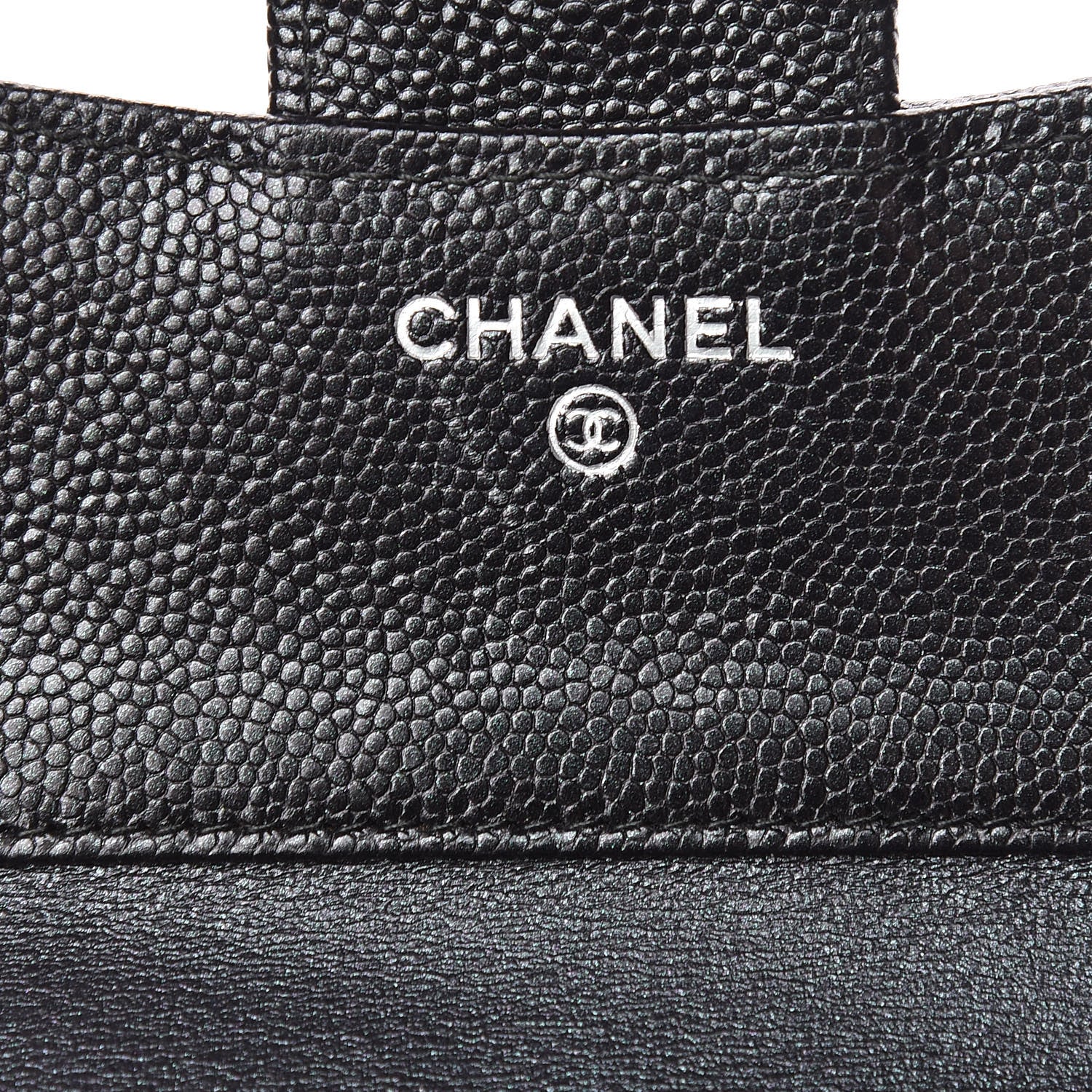 Chanel Iridescent Caviar Chevron Quilted Compact Flap Wallet Black 6 of 10