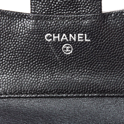 Chanel Iridescent Caviar Chevron Quilted Compact Flap Wallet Black 6 of 10