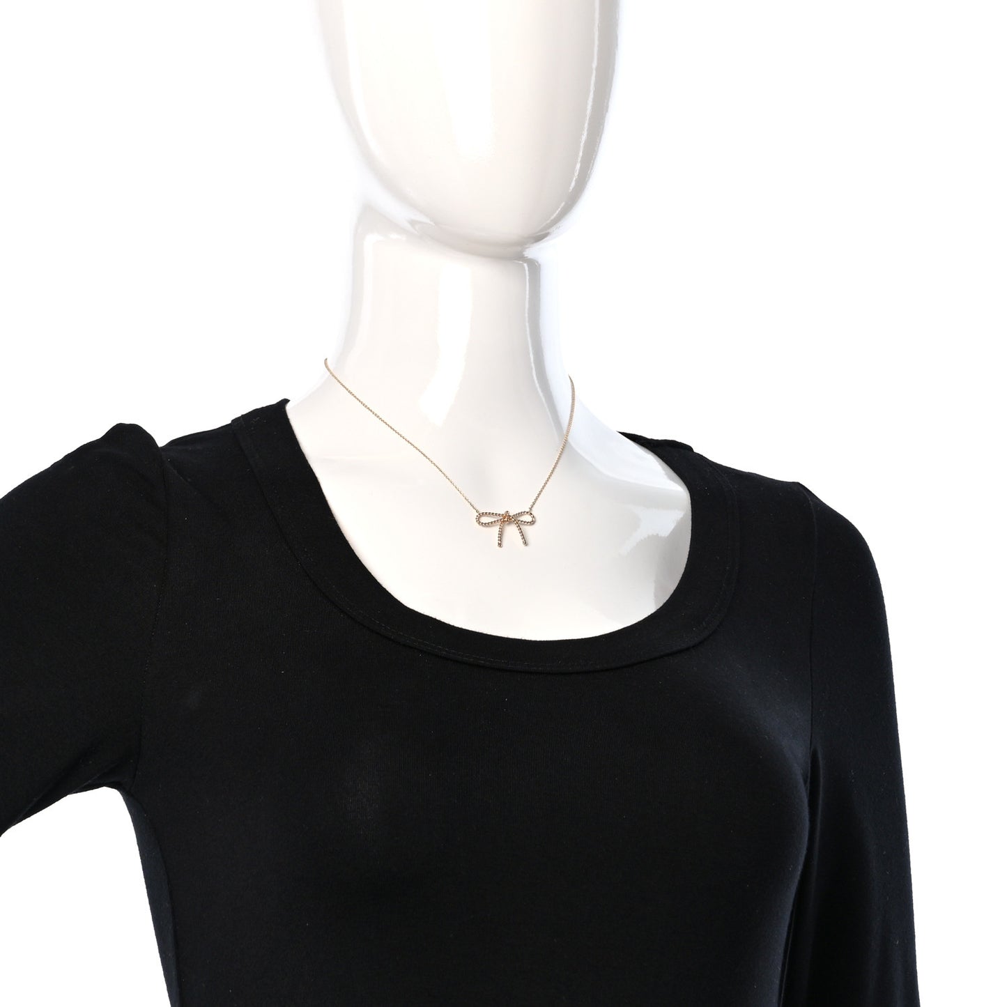 18K Rose Gold Twist Bow Pendant Necklace