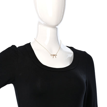 Tiffany 18K Rose Gold Twist Bow Pendant Necklace 3 of 6