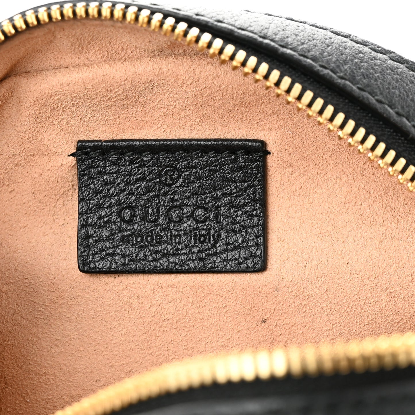 Grained Calfskin Web Mini Ophidia Round Shoulder Bag Black