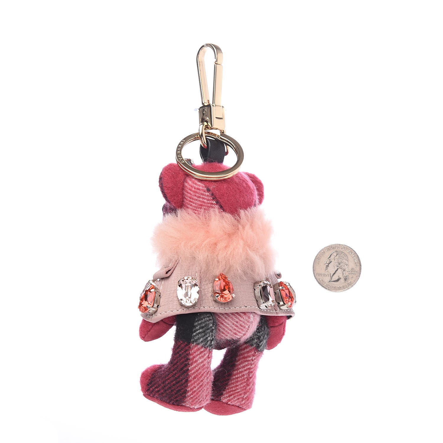 Burberry Cashmere Crystal Thomas Teddy Bear Keychain Charm Fuchsia 2 of 2