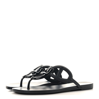 Hermes Rubber Womens Egerie Sandals 38 Black 4 of 10