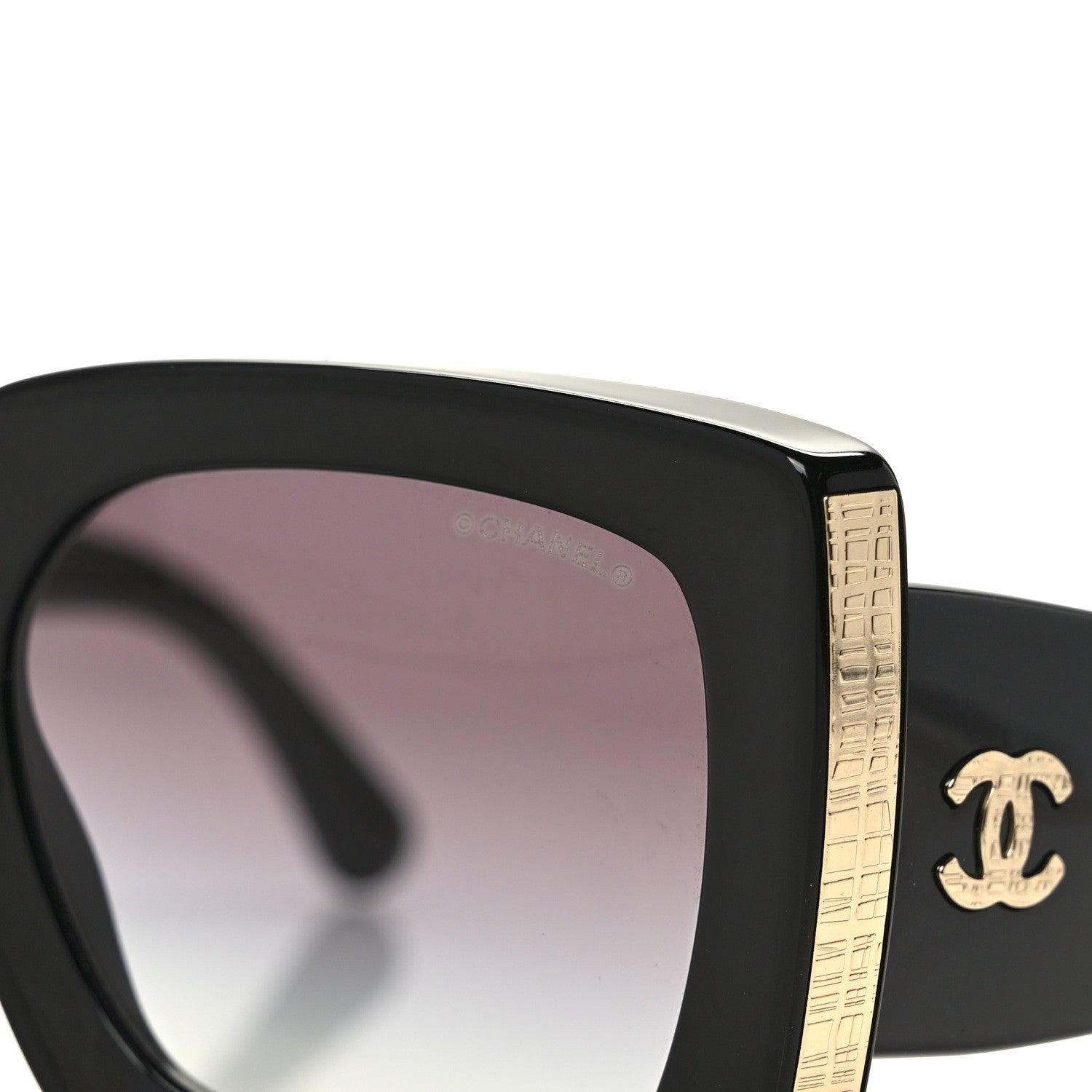 Chanel Acetate Rectangle Sunglasses 5435 Black 5 of 8