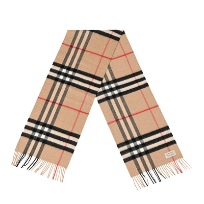 Burberry Cashmere Giant Check Fringe Scarf Archive Beige 2 of 7