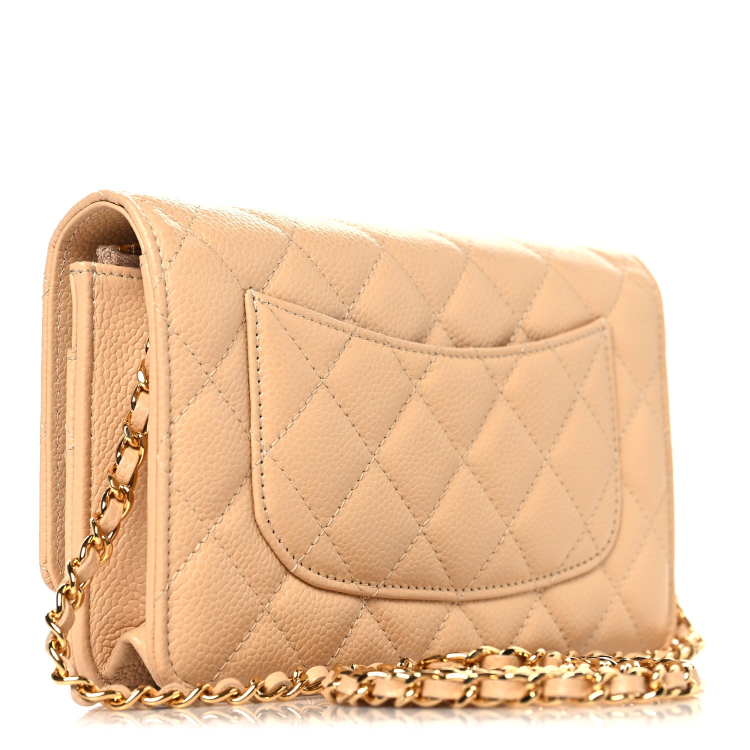 Chanel Caviar Quilted Wallet on Chain WOC Beige 3 of 12