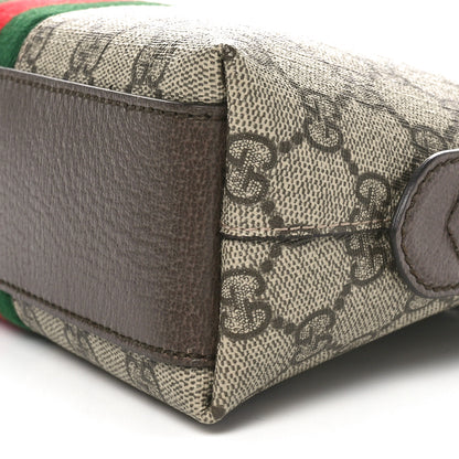 Gucci GG Supreme Monogram Textured Dollar Calfskin Web Small Ophidia Dome Shoulder Bag Beige Ebony New Acero 10 of 10