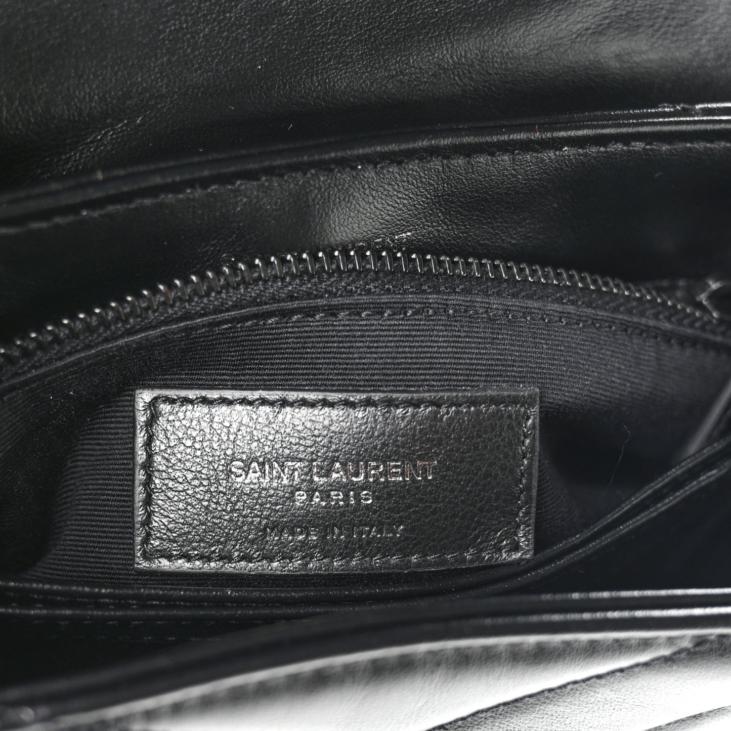 Calfskin Y Quilted Monogram Monochrome Toy Loulou Crossbody Bag Black