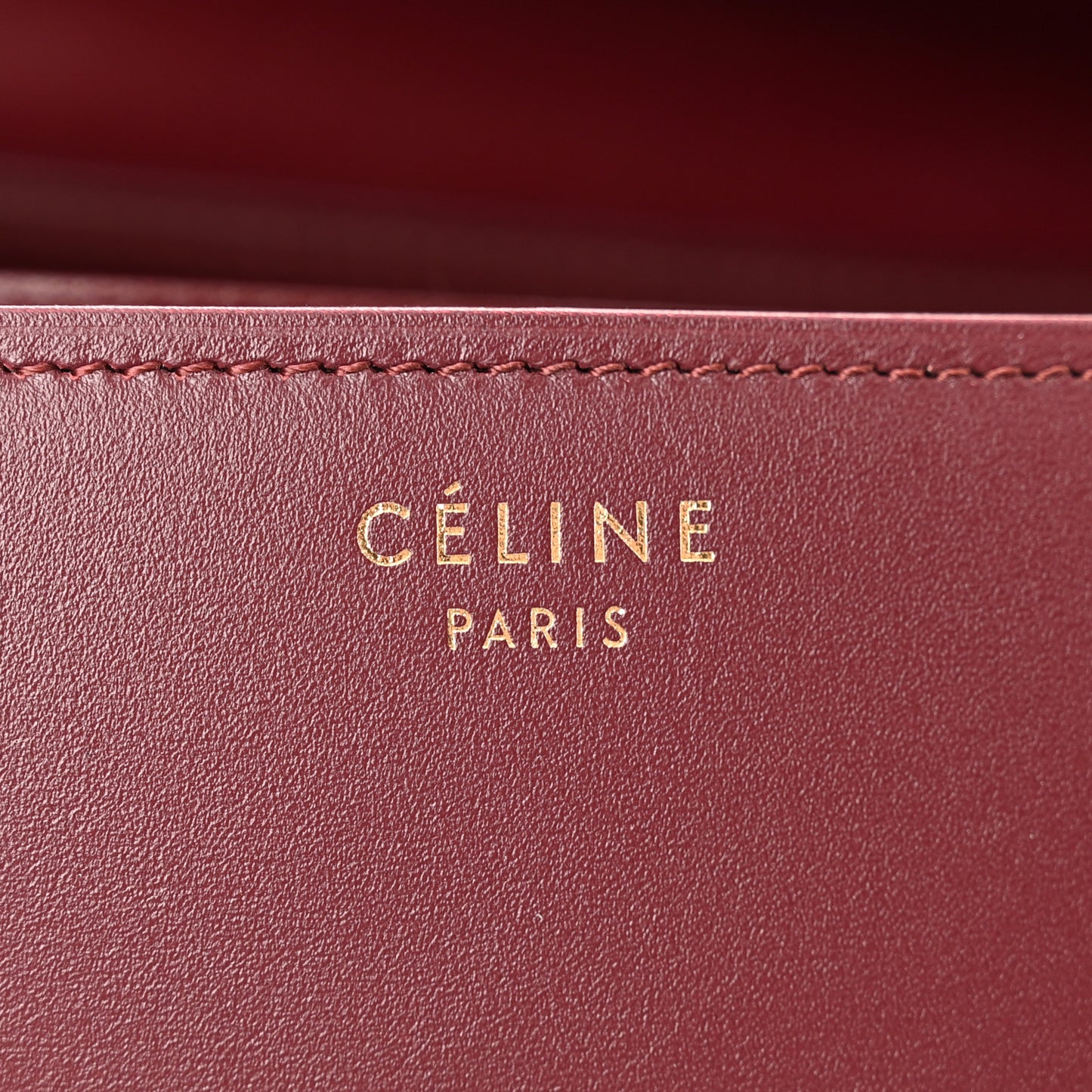 Box Calfskin Medium Classic Box Flap Bag Burgundy