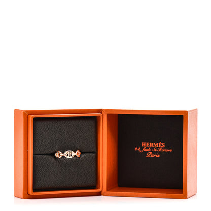 Hermes 18K Rose Gold PM Chaine D'Ancre Enchainee Ring 53 6.5 5 of 5