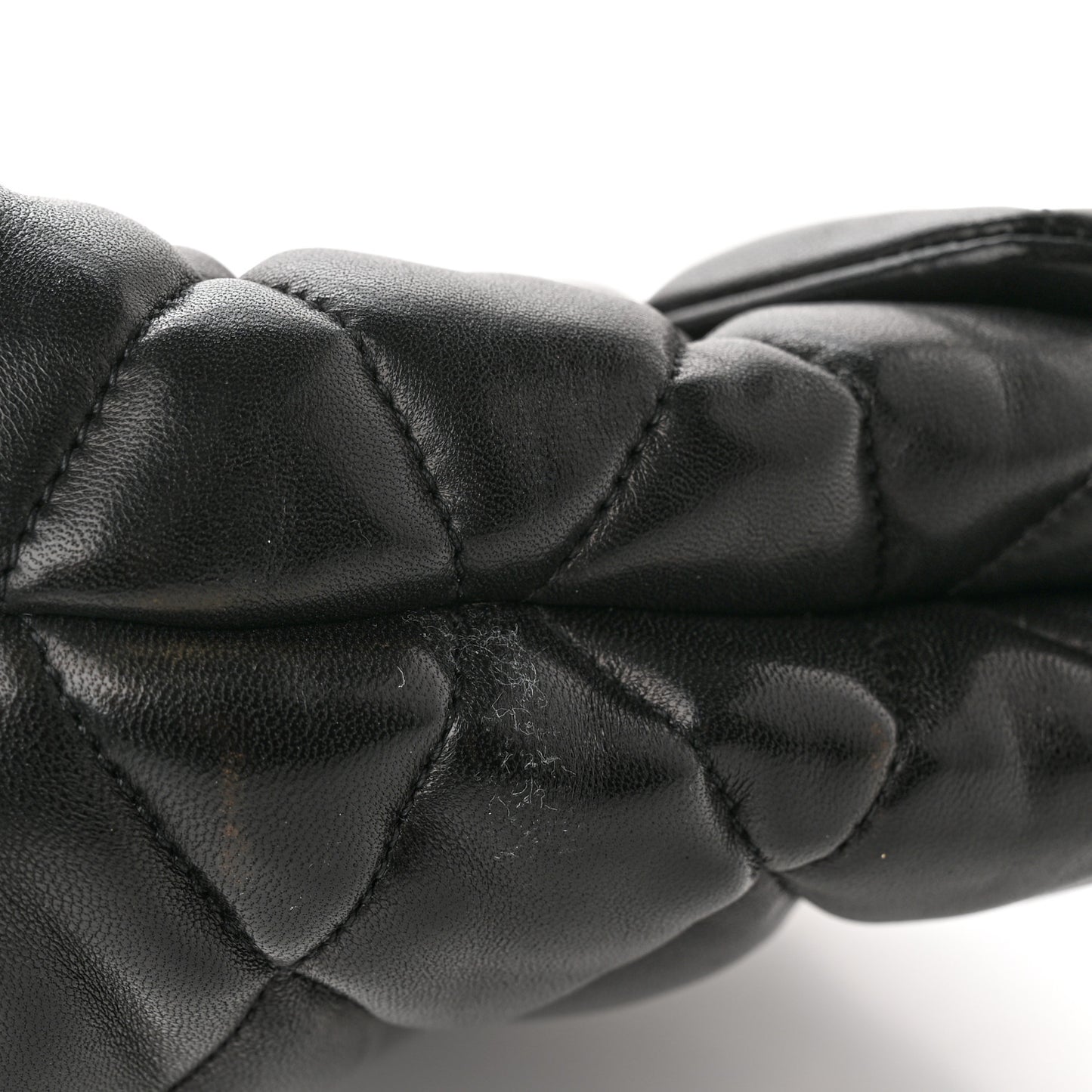 Lambskin Quilted Sade Puffer Envelope Clutch Black