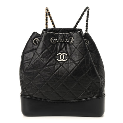 Chanel Aged Calfskin Quilted Small Gabrielle Backpack Black 1 of 9