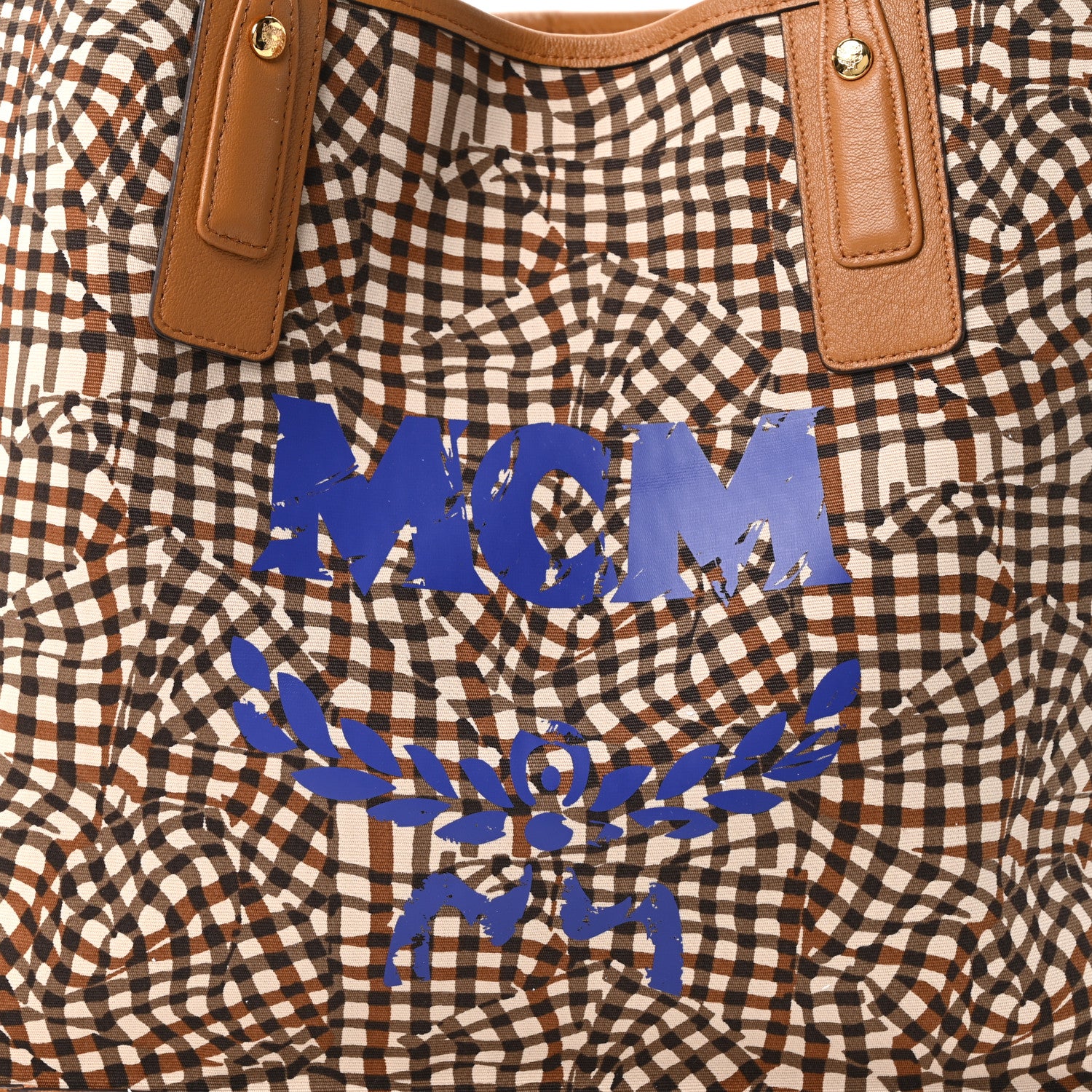 MCM Visetos Medium Liz Reversible Shopper Tote Cognac 1845210