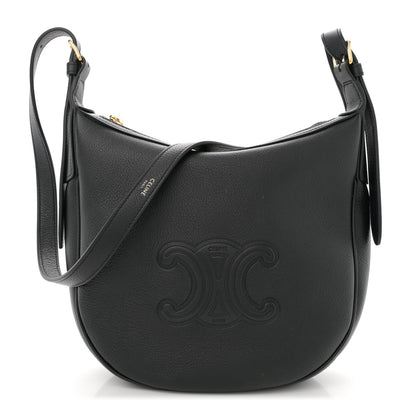 Celine Supple Calfskin Cuir Triomphe Small Heloise Shoulder Bag Black 1 of 10