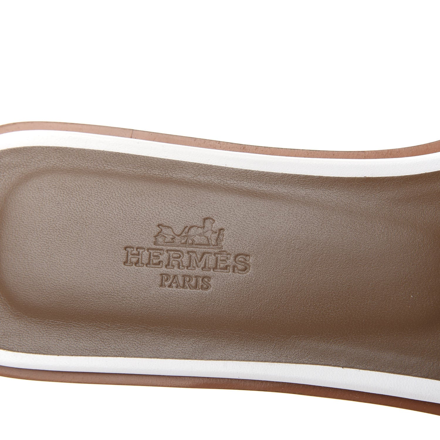 Hermes Box Calfskin Oran Sandals 39.5 White 9 of 11