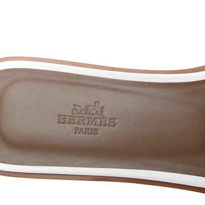 Hermes Box Calfskin Oran Sandals 39.5 White 9 of 11