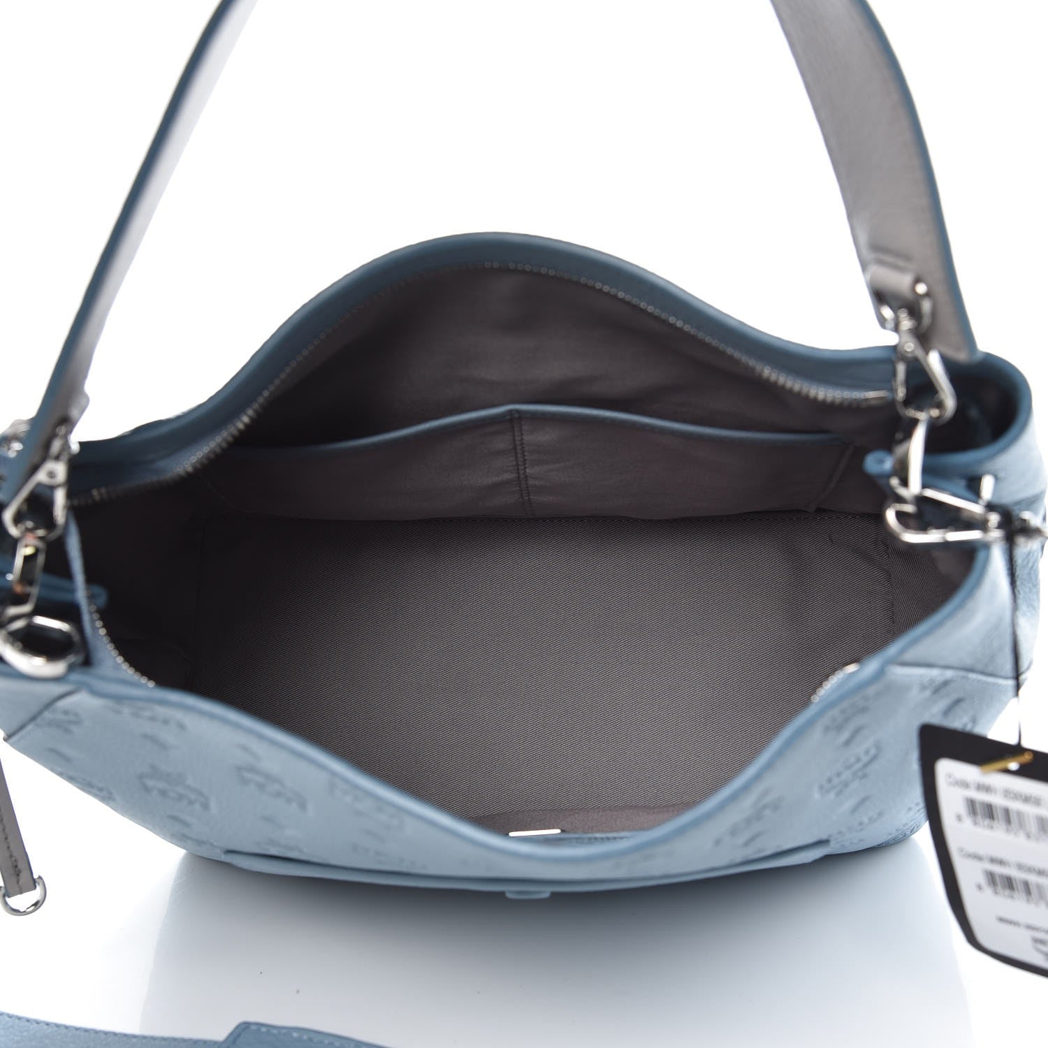 MCM Grained Calfskin Monogram Medium Klara Hobo Sky Blue 5 of 8
