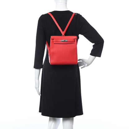 Hermes Taurillon Clemence Kelly Ado Backpack Rouge De Coeur 2 of 12