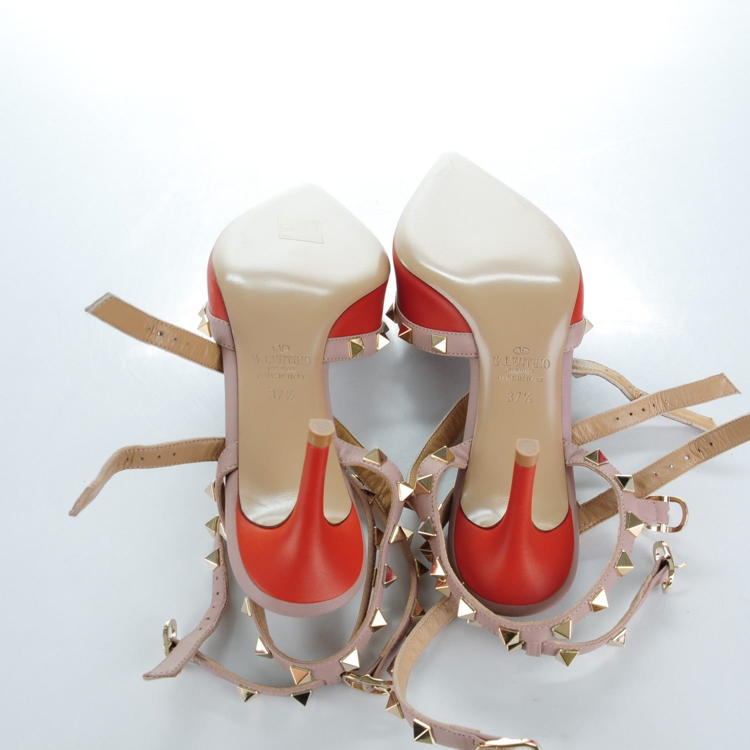 Valentino Garavani Nappa Rockstud Ankle Strap 65mm Pumps 37.5 English Red Poudre 5 of 8