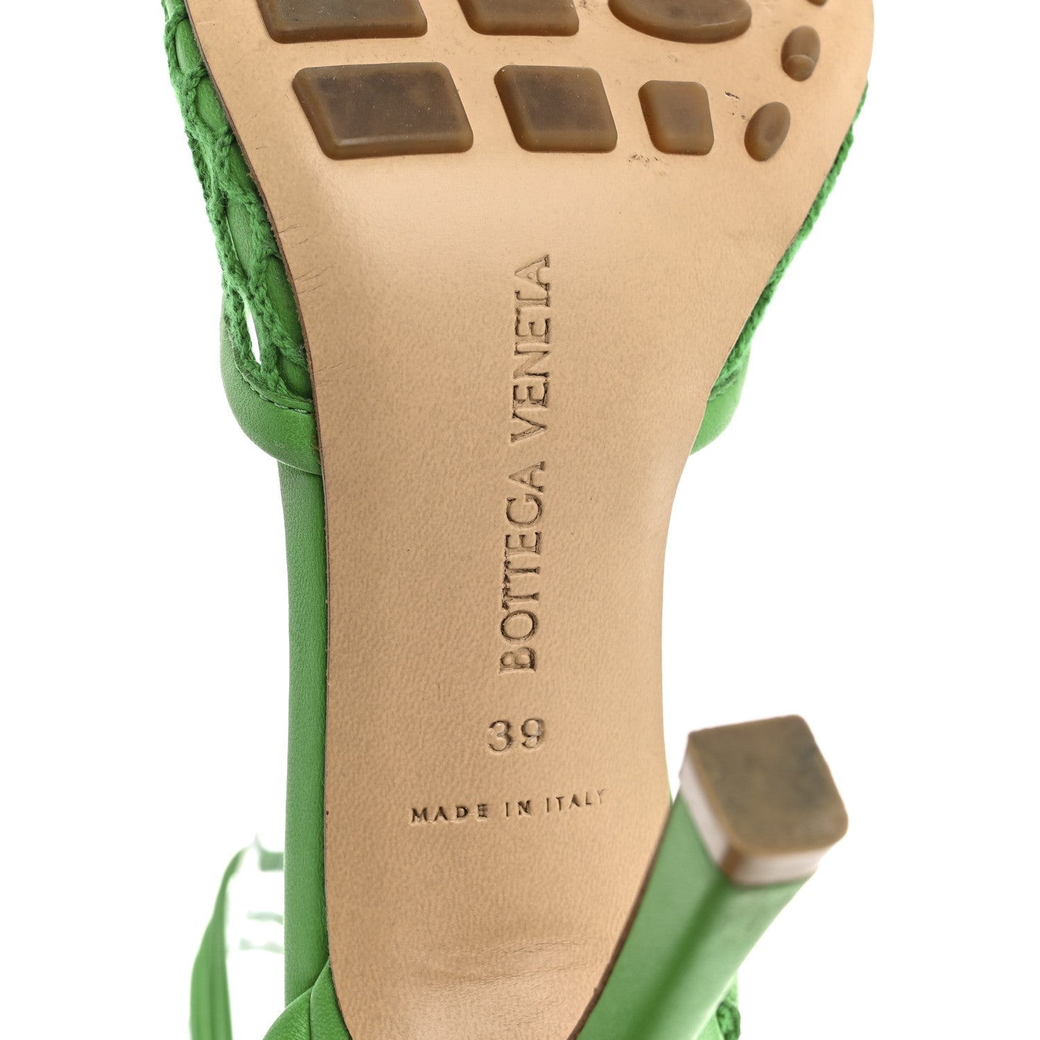 Bottega Veneta Mesh Nappa Stretch Ankle Tie 90mm Sandals 39 Grass 8 of 10