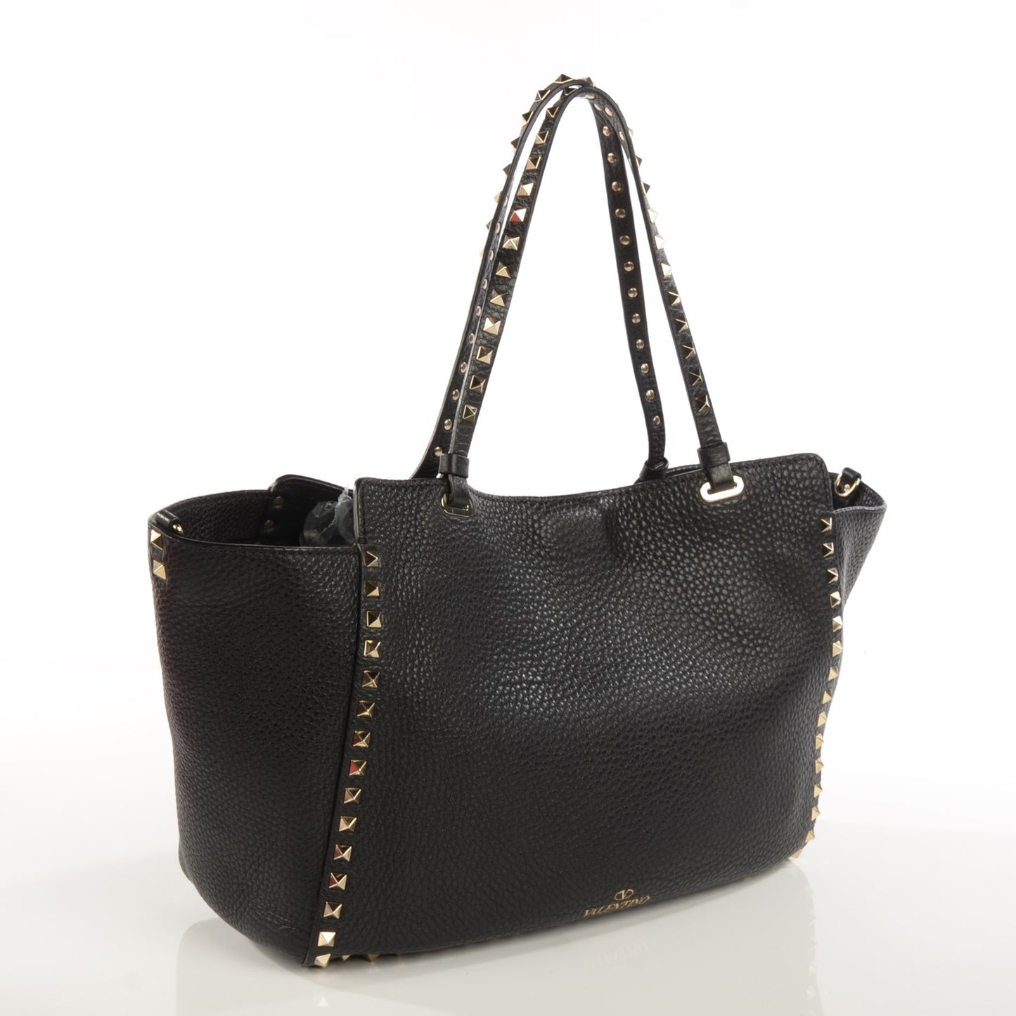 Alce Printed Calfskin Medium Rockstud Tote Black