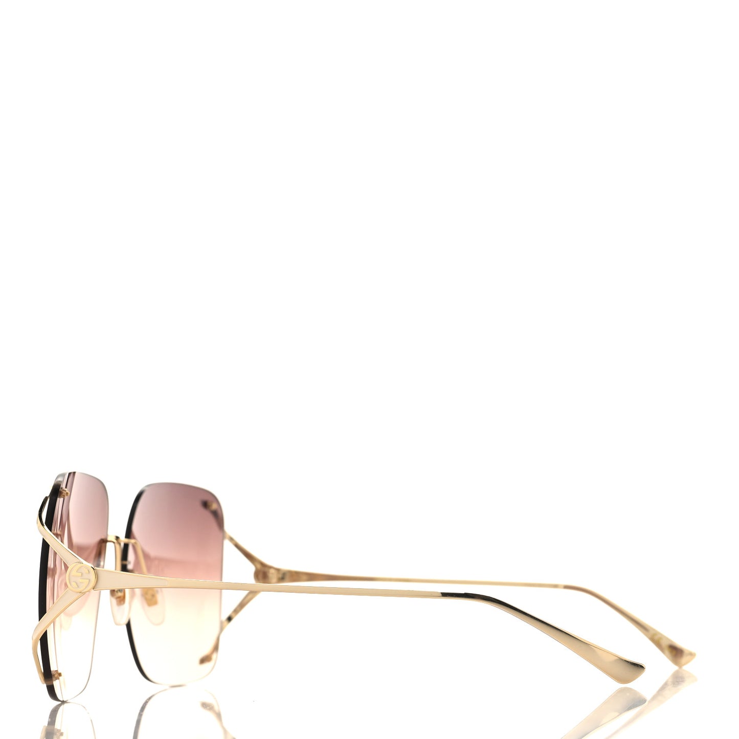 Metal Oversized Sunglasses GG0646S Gold Brown