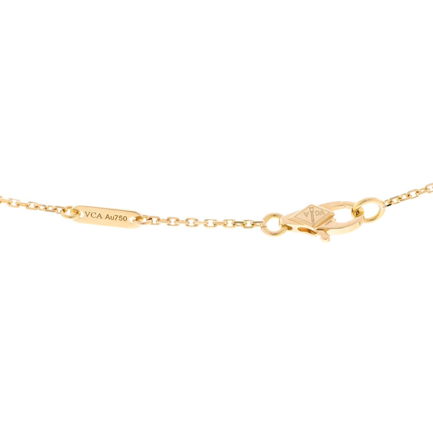 Van Cleef & Arpels 18K Yellow Gold Mother of Pearl Sweet Alhambra Pendant Necklace 4 of 5