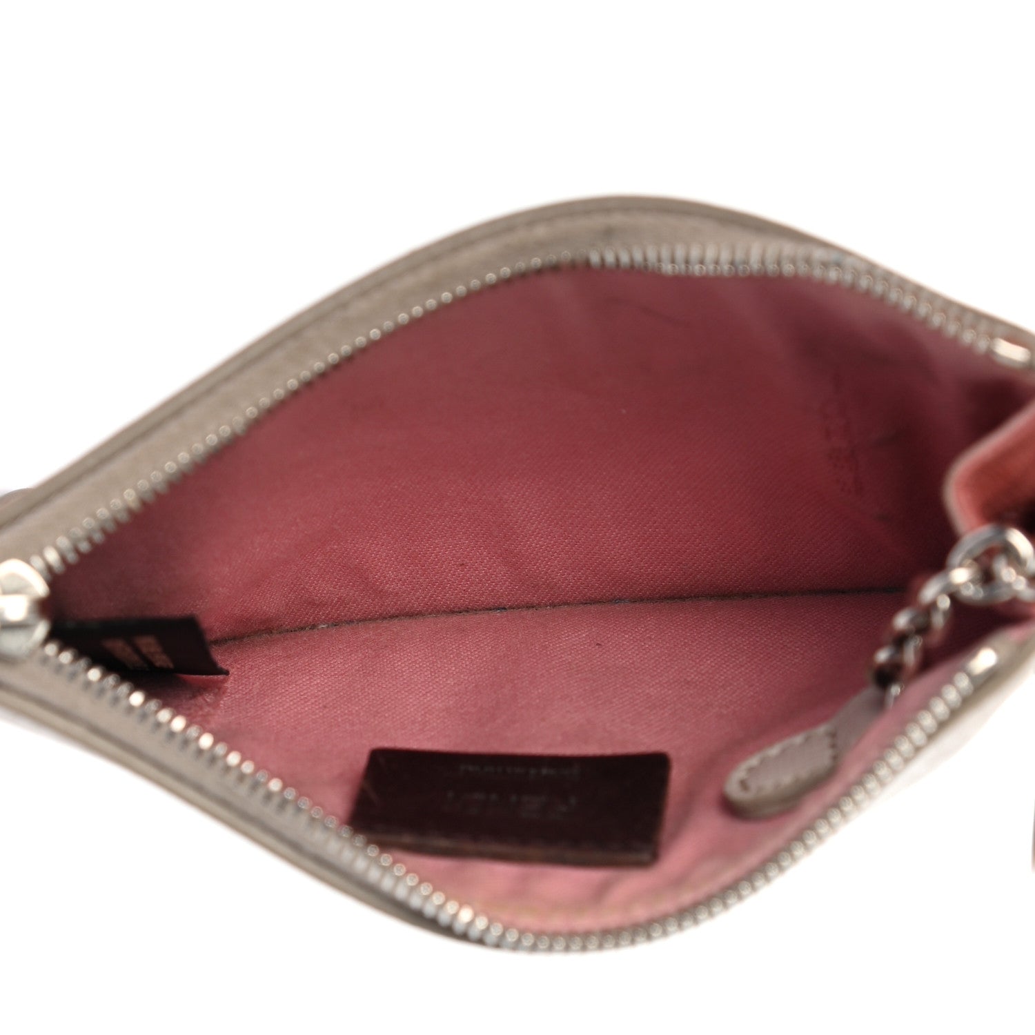 Fendi Vitello Elite Crystal Eye Monster Zip Pouch Grigio Polvere Ribes Multicolor 6 of 9