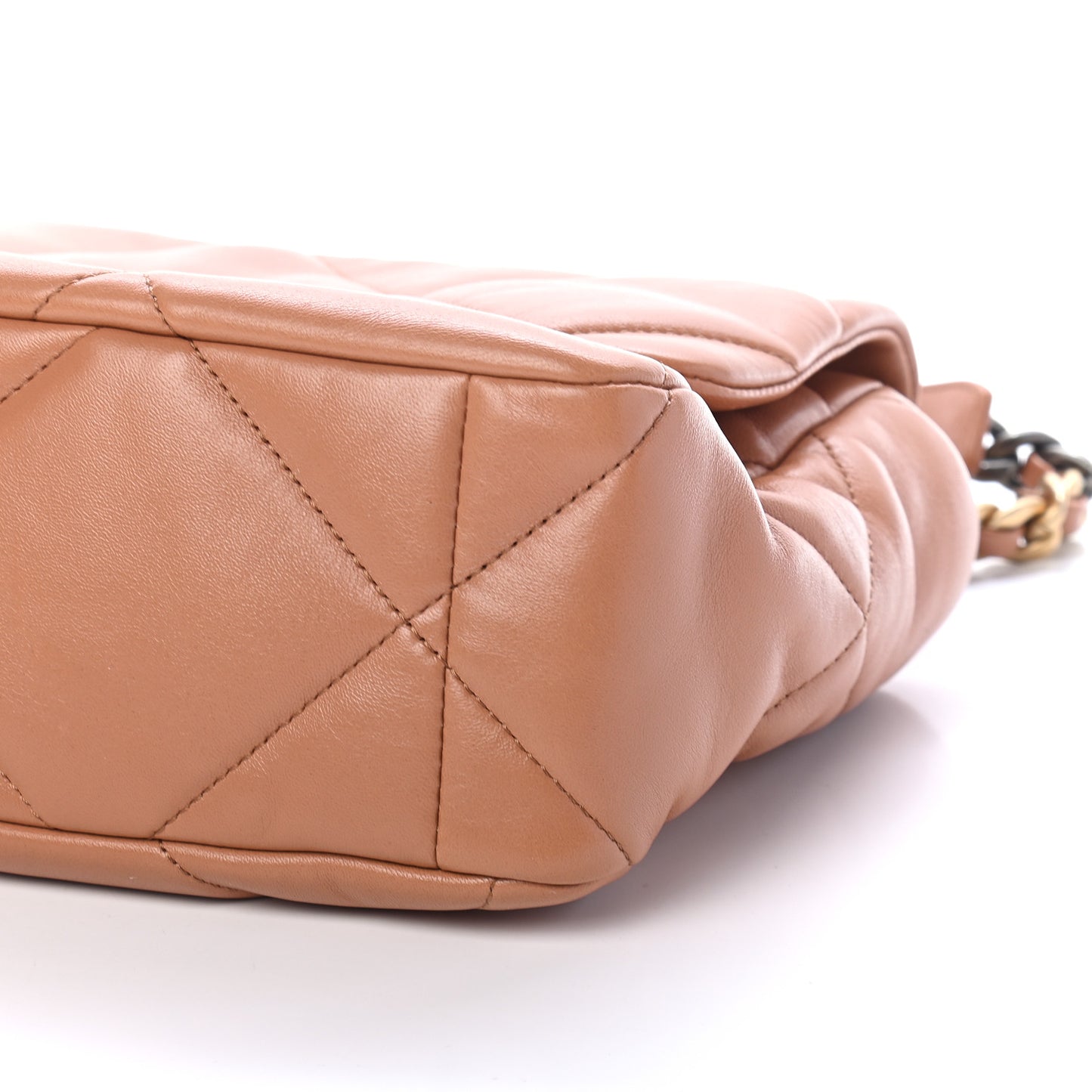 Lambskin Quilted Large Chanel 19 Flap Brown