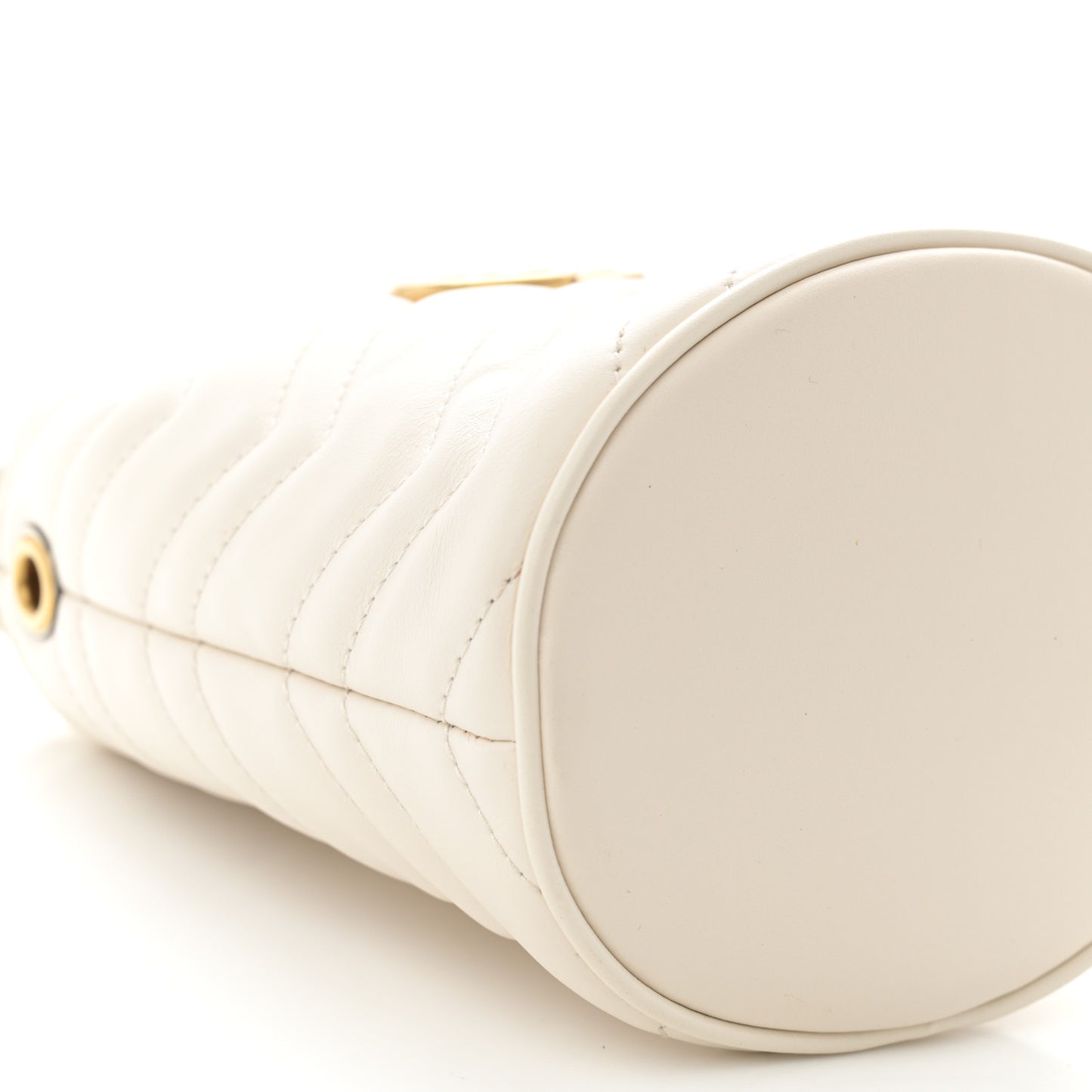 Calfskin Matelasse Mini GG Marmont 2.0 Bucket Bag White