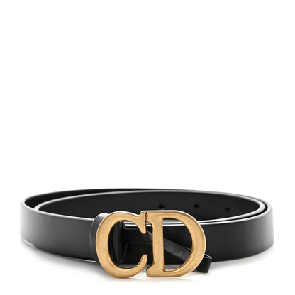 Christian Dior Calfskin Saddle Belt 80 Black 1 of 10