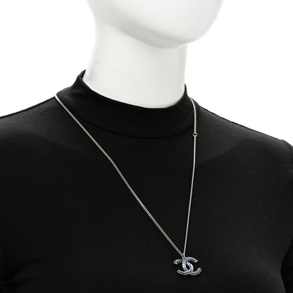 Chanel Crystal Baguette CC Necklace Blue 2 of 6