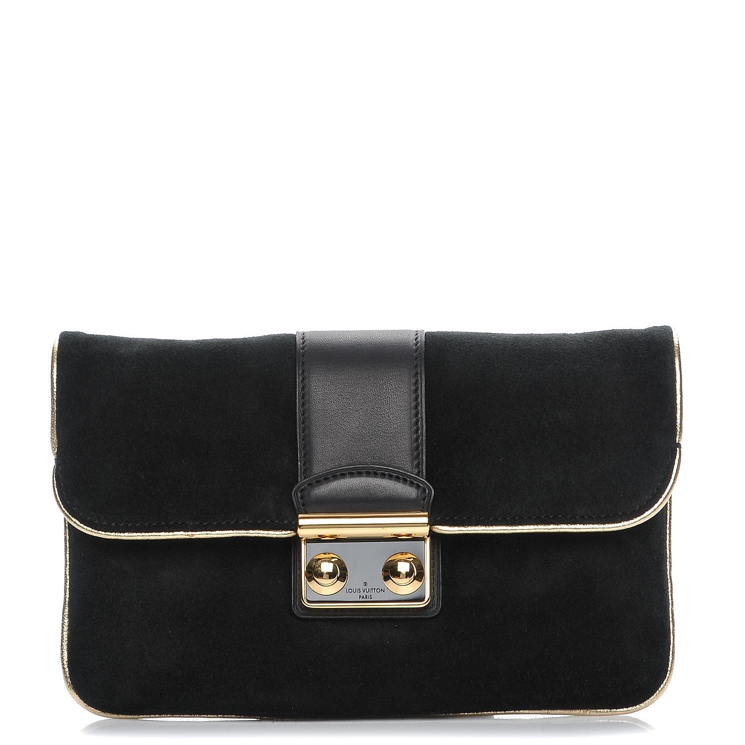 Louis Vuitton Suede SC Slim Clutch Coal 1 of 9