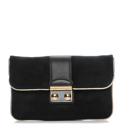 Louis Vuitton Suede SC Slim Clutch Coal 1 of 9