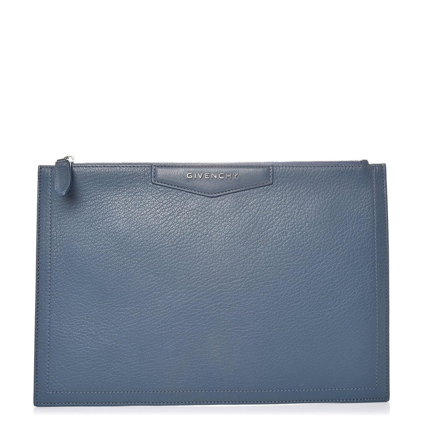 Sugar Goatskin Medium Antigona Pouch Mineral Blue